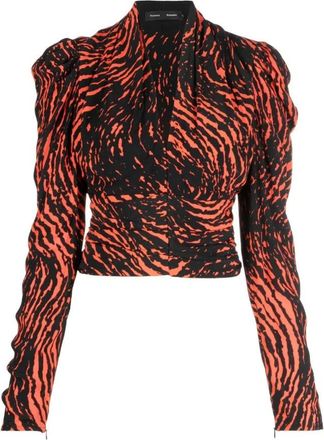 Proenza Schouler V-hals Spiraal Blouse - Dames - Blouses - Veelkleurig - L - Overhemden