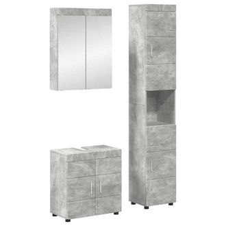 vidaXL Juego De Muebles De Ba&ntilde;o Tulum 3 Uds. Gris Concreto Vidaxl