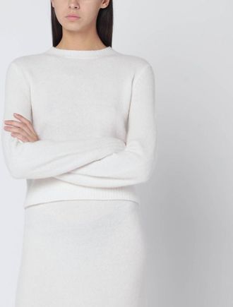 Max Mara Ivory sweater in stretch cashmere knit