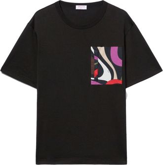 Pucci Marmo-print cotton T-shirt - men - Cotton - L - Black