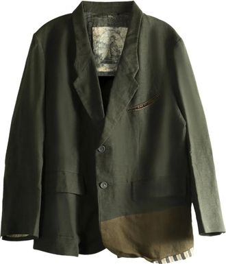 Ziggy Chen Blazer met vlakken - Groen
