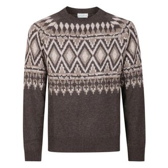 Ballantyne Trui met ronde hals - Heren - Ronde hals truien - Bruin - XL - Wol - Truien & Vesten