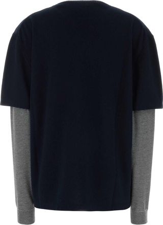 Miu Miu Womens Cashmere Wool Blend Sweater Navy Virgin