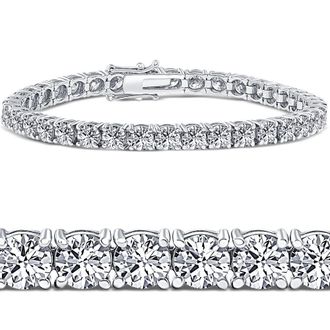 Pompeii3 10 Ct Lab-Created Diamond Tennis Bracelet 14K White Gold 7