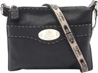Fendi Pre-owned Selleria Leren Schoudertas - Dames - Vintage Schoudertas - Zwart - ONE Size - Leer - Vintage