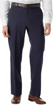 Ballin Super 120S Wool Travel Twill Comfort-Eze Trouser - Dunhill Traditional Fit In New Navy