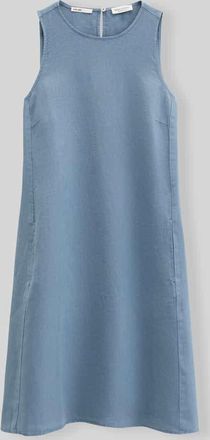 Marc O'Polo Leicht ausgestelltes Leinenkleid in Kniel&auml;nge in Petrol, Gr&ouml;&szlig;e 34