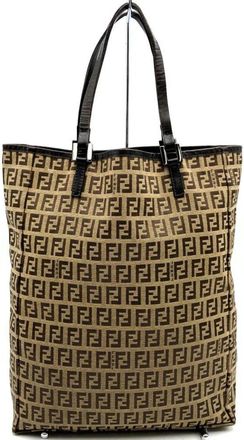 Fendi Pre-owned Tote Bags, female, Brown, Size: ONE SIZE Pre-owned Printed Design Shopper Tote Bag with Handles