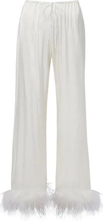 Os&eacute;ree Broeken, Dames, Wit, S, Satijn, Bridal Satin Pants Plumage