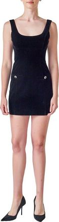 endless rose Sleeveless Velvet Minidress in Black at Nordstrom, Size X-Small