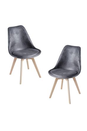 Regalos Miguel Regalos Miguel - Packs Sillas Comedor - Pack 2 Sillas Synk Vintage - Gris Oscuro