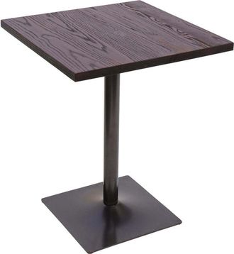 Hhg Hhg - Mesa Bistro 482, Mesa De Bar Mesa De Mostrador, Gastronom&iacute;a Industrial Madera De Olmo Certificada Mvg 76x60x60cm, Marr&oacute;n Oscuro
