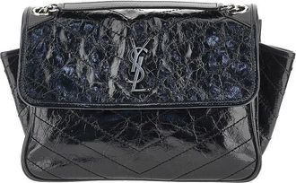 Saint Laurent Wrinkled shiny leather Niki Tripouch bag Woman One Size