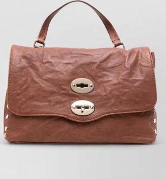Zanellato lamb leather top handle shoulder bag