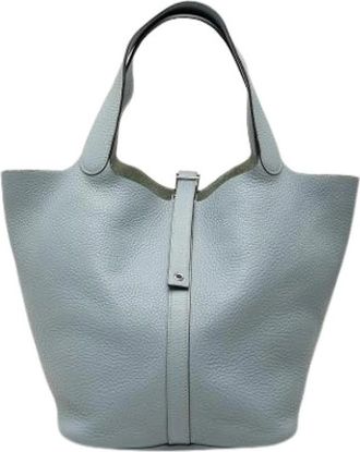 Herm&egrave;s Pre-owned Picotin 22 - Dames - Vintage Tas - Blauw - ONE Size - Leer - Vintage