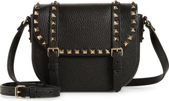 Valentino Garavani Small Rockstud Saddle Crossbody Bag in Black at Nordstrom