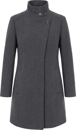 Liu Jo Midi Jas in Wolmix Stof - Dames - Mantels - Grijs - Maat: M Wol
