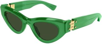 Bottega Veneta Cat-Eye Zonnebril - Dames - Zonnebrillen - Groen - 49 MM - Nylon - Accessoires