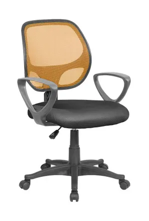 Serena Serena - Silla De Oficina Geraldton, Silla Operativa De Malla Con Reposabrazos, Asiento De Oficina Ergon&oacute;mico, Cm 56x57h88/100, Negro Y Naranja