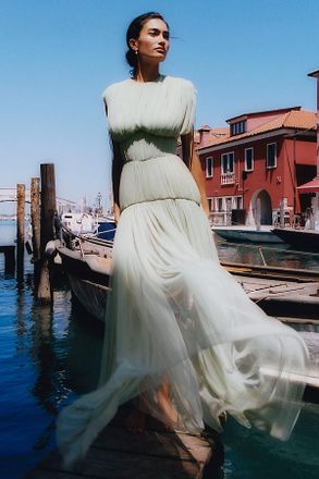 De La Vali Nymera Drop-Waist Maxi Dress
