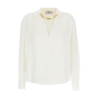 Elisabetta Franchi Mujer, Blusas y Camisas, Blanco, Talla: S