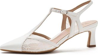 Naturalizer Torin High Womens Heels Pearl White Satin : 8.5 W (C), Faux Leather