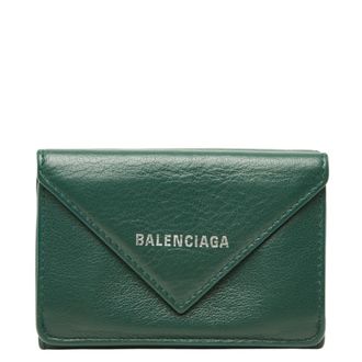 Balenciaga Green Paper Wallet (Tri-Fold) (Pre-Owned)