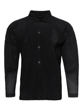 Homme Plissé Issey Miyake pleated shirt jacket - Black
