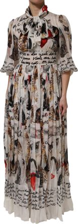 Dolce & Gabbana Geprinte Chiffon Maxi Jurk