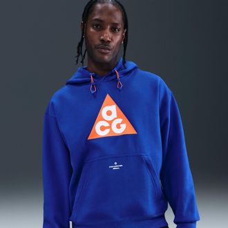 Nike Mens Inter Milan SE Nike ACG Therma-FIT Soccer Pullover Hoodie in Blue | IB3125-413