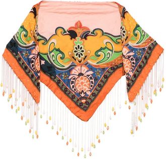 Etro Paisley-print Beaded-fringe Scarf
