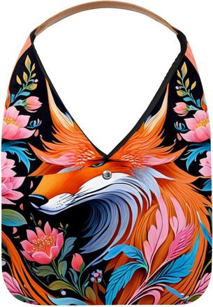 Generic Color Drawing Fox Reusable Lightweight Grocery Bags - Foldable Into Compact Pouch, Washable & Sturdy, Multipurpose for Shopping and Travel