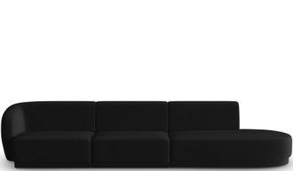 CXL by Christian Lacroix 4-Sitzer Designer Sofa Lionel mit Ottomane - Samtbezug Schwarz