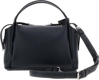 Tod's Womens Shoulder Bag Black Calf Leather With T Plaque