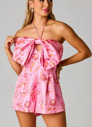 BuddyLove Kiera Halter Romper In After Party Pink