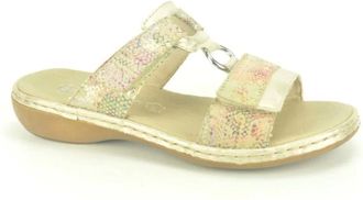 Rieker Schoenen, Dames, Geel, 38 EU, Multicolor Muil + 2 Velcro