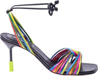 Msgm Multicolor Leren Sandalen met Hak - Dames - Sandalen met hakken - Veelkleurig - 36 EU - Leer - Schoenen