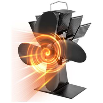 OEM Ventilador De Estufa De 4 Aspas Con Term&oacute;metro, Ventilador De Chimenea Para Estufa De Le&ntilde;a, Ventilador Para Estufa De Le&ntilde;a Accionado Por Calor, Ventil