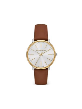 Michael Kors Pyper gold-tone 38mm watch set - women - stainless steel/Mineral Glass/Calf Leather - One Size - Silver