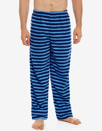 Leveret Mens Fleece Holiday Pajama Pants in Navy/blue Stripes at Nordstrom, Size Xx-Large