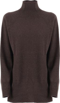 KANGRA Collo Cratere Manica Raglan Con Spacchi - Dames - Coltruien - Bruin - M - Truien & Vesten