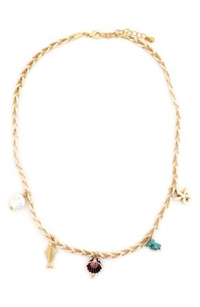 Panacea Shells Cultured Pearl Charm Necklace in Ivory at Nordstrom