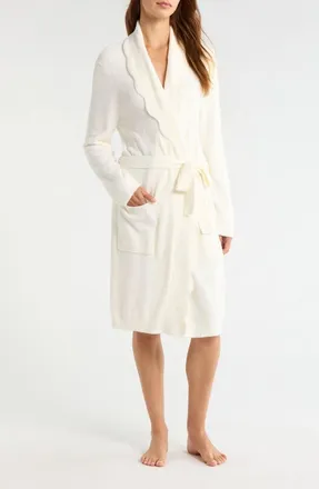 Barefoot Dreams CozyChic Scalloped Robe in Pearl at Nordstrom, Size Small/medium