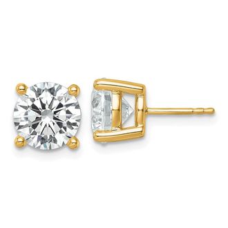 Diamond2Deal 14k Yellow Gold 6 ct Round Lab Grown Diamond Stud Earrings VS Clarity, G-H Color