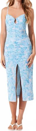Astr Palmero Dress In Blue Multi Floral