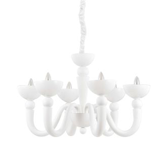 Netlighting Bon Bon 6 Light Multi Arm Chandelier White Finish E14