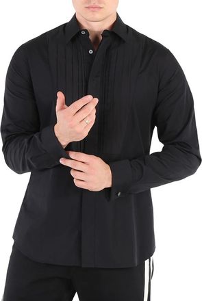 Roberto Cavalli Mens Black Cotton Tuxedo Shirt, Brand Size 40