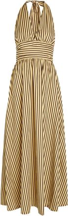 Faithfull The Brand Lido Striped Cotton Maxi Dress - Beige - S (UK8-10 / S)