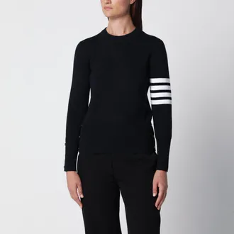 Thom Browne Maglione girocollo 4-Bar blu navy in lana