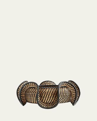 Arteriors Grisha Sculpted Rattan Centerpiece Bowl